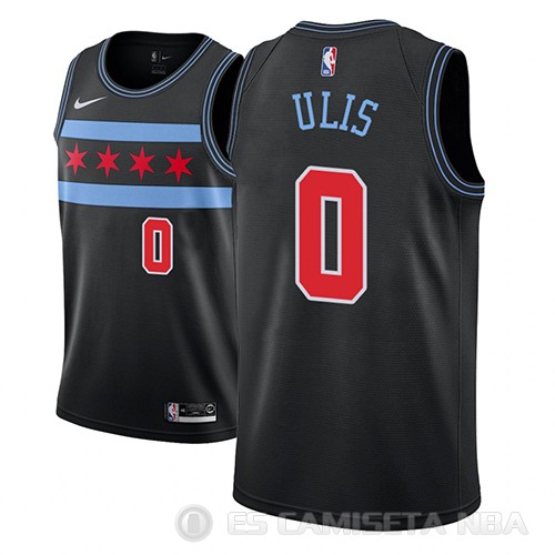 Camiseta Tyler Ulis #0 Chicago Bulls Ciudad 2018-19 Negro - Haga un click en la imagen para cerrar